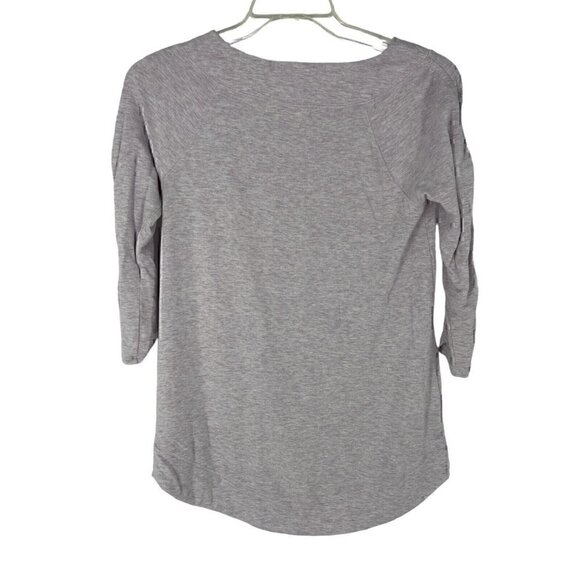 Chicos Zenergy Ruched-Sleeve Tunic Pullover Top Small 4/6 Heather Grey  soft - Picture 6 of 6